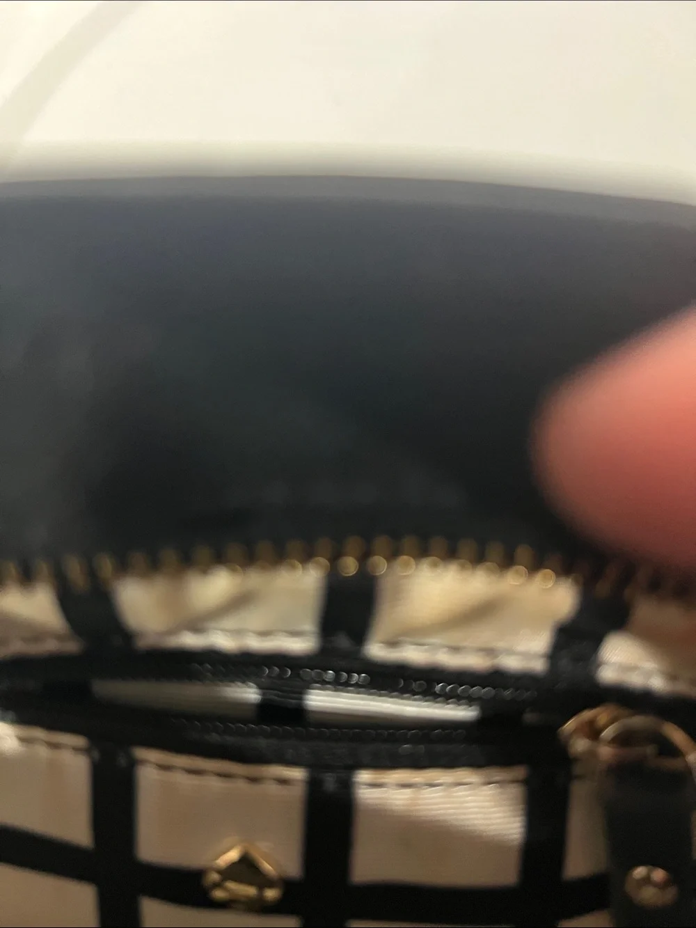 kate spade Black Leather Crossbody with Gold Logo